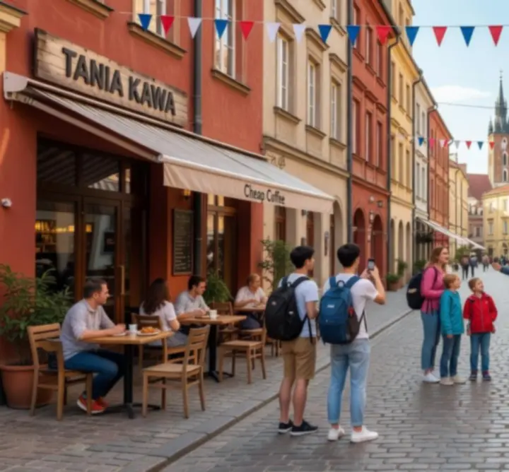 Pénztárcabarát európai város panorámája naplementében
