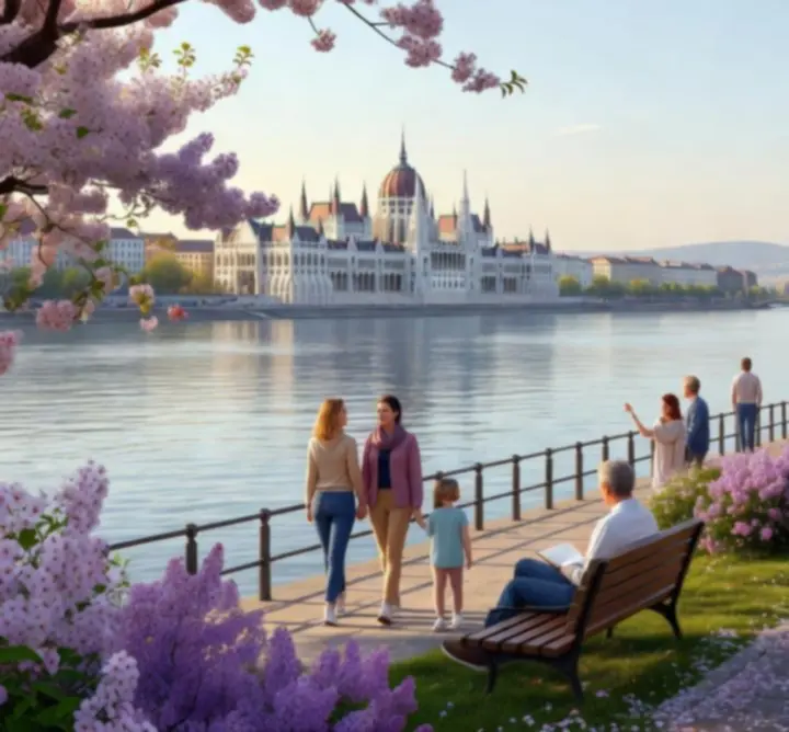 Tavaszi hangulat a Duna partján, szezonális utazás inspiráció